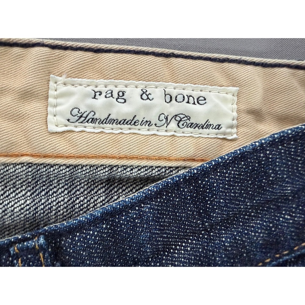 Rag & Bone Handmade in USA Dark Wash Straight Leg Button Fly Jeans Indigo 29 - Picture 9 of 12